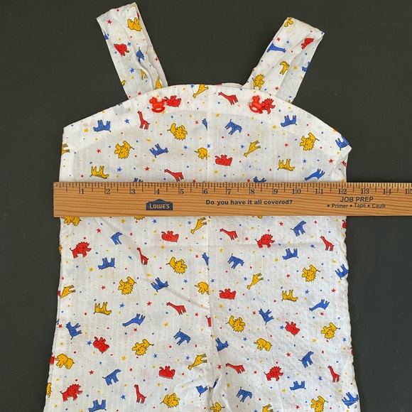 Vintage Handmade Baby Unisex baby Overalls Shirt Motif Animal Print cotton - Picture 4 of 11